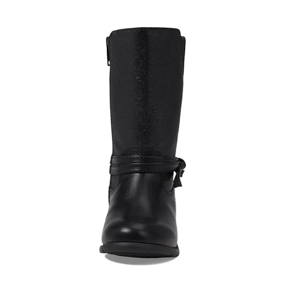 Stride Rite SR Jess Boots Toddler 10C M Black Side Zip Round Toe Mid-Calf NCZ312